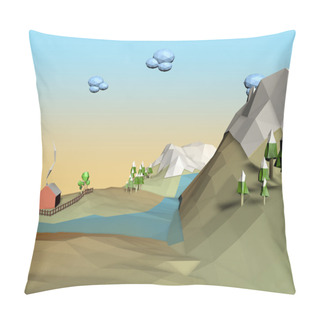 Personality  Landscape Low Poly Pillow Covers