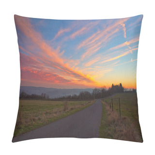 Personality  Colorful Sunset And Field Path. Autumn Background. Pillow Covers