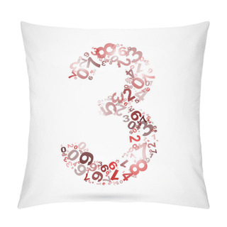 Personality  Vector Number Three From Numbers. Pillow Covers