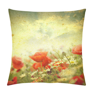 Personality  Grunge Poppies  Pillow Covers