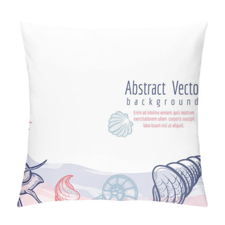 Personality  Sea Shells And Watercolor Elements Background Pillow Covers