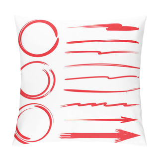 Personality  Highlighter Circles And Underline Set Pillow Covers