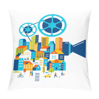Personality  Film Festival, Cinema And Movie Poster, Creative Retro Vector Design Concept Pillow Covers