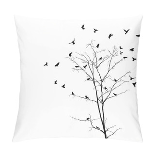 Personality  Birds And Tree Silhouettes Pillow Covers