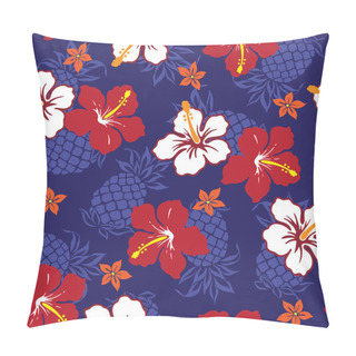 Personality  Hibiscus And A Pineapple Pillow Covers
