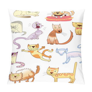 Personality  Set Of Eleven Different Cats Pillow Covers