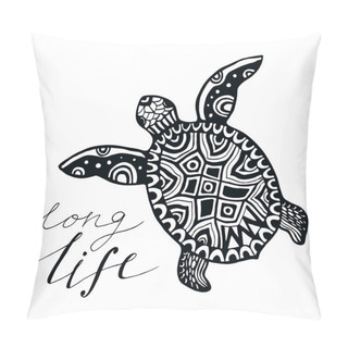 Personality  Zentangle Turtle With Calligraphic Quote Pillow Covers