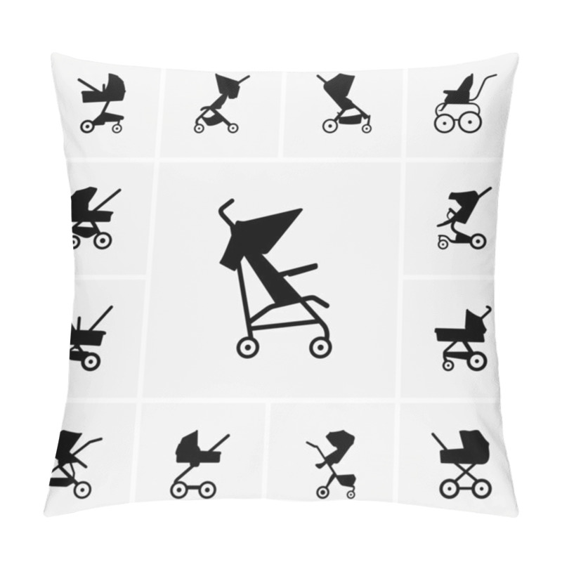 Personality  Baby Carriage Icons Pillow Covers
