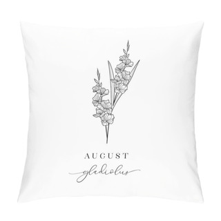 Personality  Floral Decorative Design Element. Gladiolus, August Birth Flower, Birth Month, Mother S Day, Birth Announcement, Baby Gift, T-shirt Design, Print. Pillow Covers