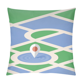 Personality  Map Pin Pointer Vector Icon Symbol. Concepts: Travel Services (Google Maps Etc.), Navigation, GPS, Travel Background With Space For Text. Close-up Focus View And Stylish Trendy Flat Design. Pillow Covers