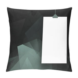 Personality  Single Hanged Vertical Paper Sheet On The Right With Clips On Dark Modern Pillow Covers