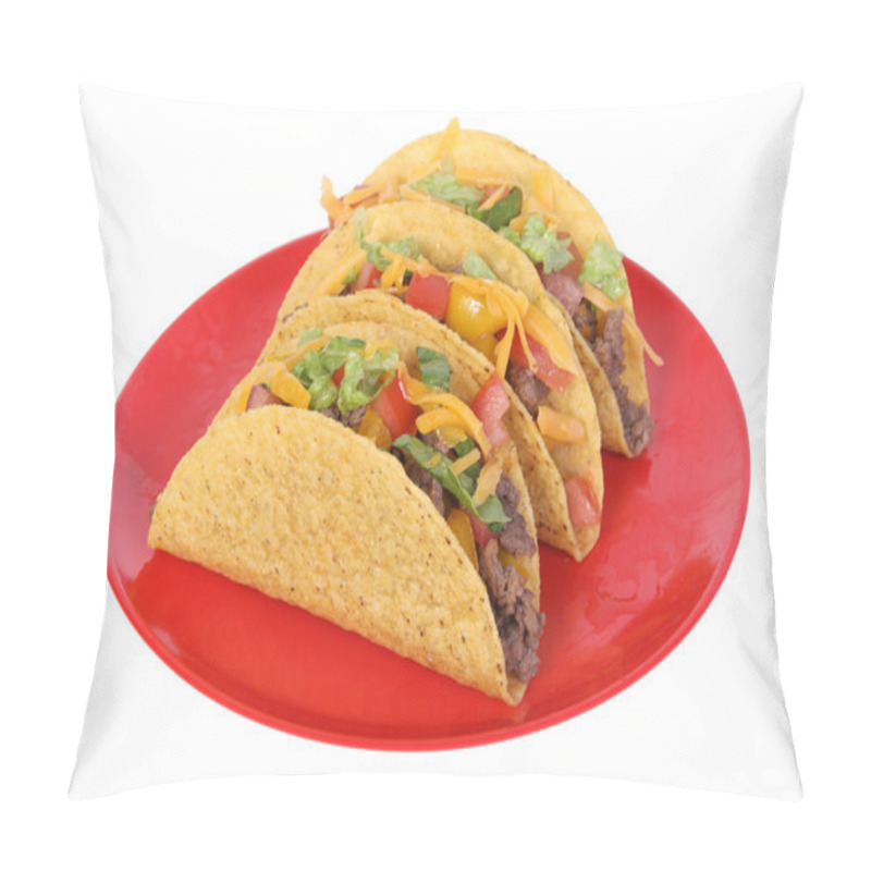 Personality  Beef Taco On Plate Pillow Covers