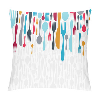 Personality  Cutlery Silhouette Icons Background Pillow Covers