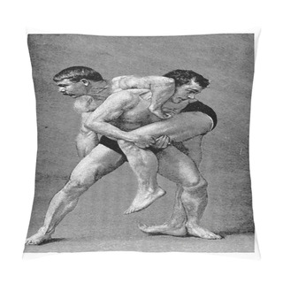 Personality  Greco-Roman Wrestling. Old Image Pillow Covers