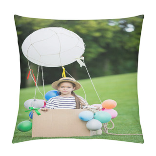 Personality  Girl In Hot Air Balloon Pillow Covers