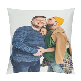 Personality  A Loving Gay Couple Stands Together. Pillow Covers