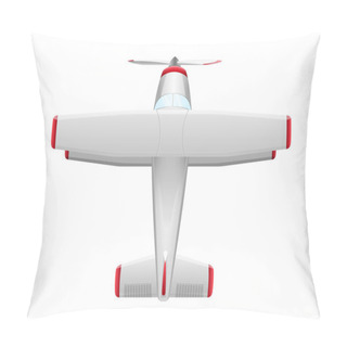 Personality  Airplane In Cartoon Style Isolated On White Background. Agricultural Propeller Plane, Vector Illustration Pillow Covers