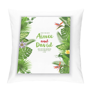 Personality  Save The Date Card In Tropical Style Pillow Covers