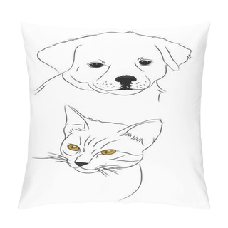 Personality  Doodle Dog And Cat Pillow Covers