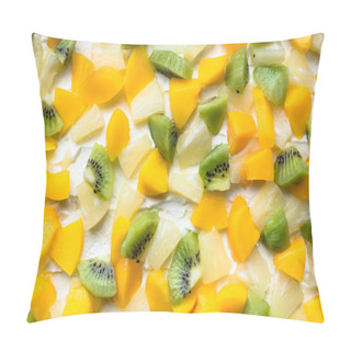 Personality  Colorful Fruits Texture From Fruit Slices - Kiwi, Pineapple, Grapes Pillow Covers