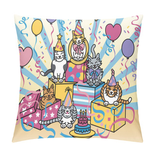 Personality  Party Cats Pillow Covers