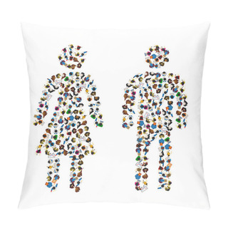 Personality  A Lot Of People In The Form. Pillow Covers