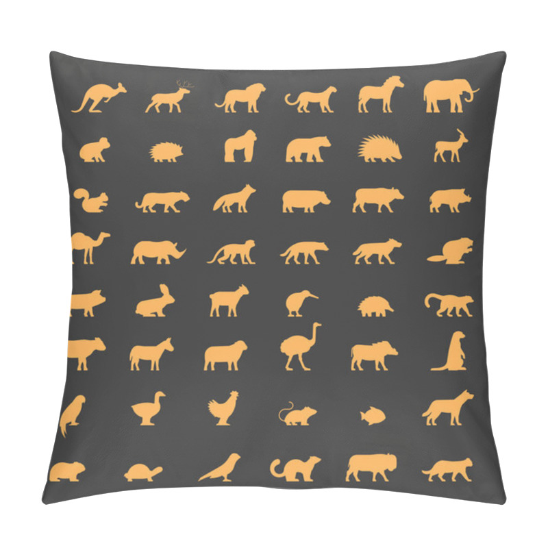 Personality  Gold silhouettes of australian, african, american and other anim pillow covers