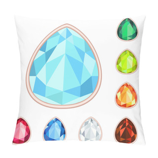 Personality  Amber, Citrine, Ruby, Diamond, Sapphire, Emerald Teardrop Gemsto Pillow Covers