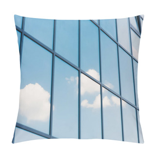 Personality  Sky And Clouds Reflection In The Windows Of Modern Skyscraper Pillow Covers