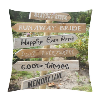 Personality  Sign On A Wedding Day Pillow Covers