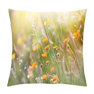 Personality  Beautiful Yellow Meadow Flowers Pillow Covers