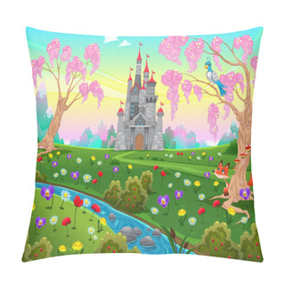Personality  Fairytale Scenery With Castle Pillow Covers