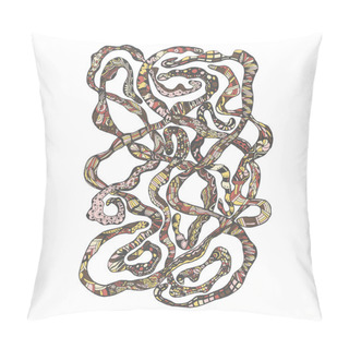 Personality  Hand Drawn Doodle Worms Pillow Covers