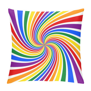 Personality  Abstract Spiral Background Of LGBT Flag Rainbow Colors. Pride Month Banner, Poster, Background. Illustration, Vector Pillow Covers