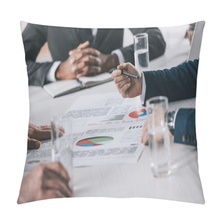 Personality  Hands Of Businessmen On Table Pillow Covers