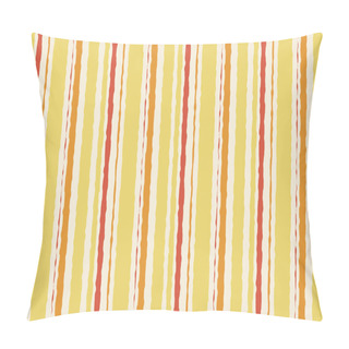 Personality  Yellow Orange Watercolor Grunge Striped Seamless Pattern. Vector Background. Pillow Covers