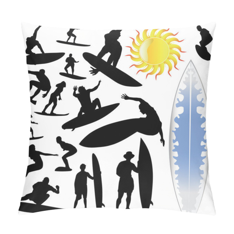 Personality  Wave Surfing And Sun Pillow Covers