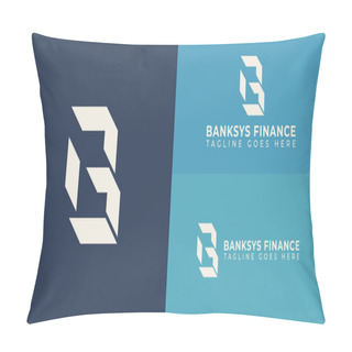 Personality  Abstract Initial Letter BF Logo In White Color Isolated In Multiple Blue Backgrounds Applied For Financial Technology Company Logo Also Suitable For The Brands Or Companies That Have Initial Name FB Pillow Covers