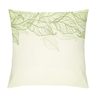 Personality  Background With Falling Green Leaves Pillow Covers