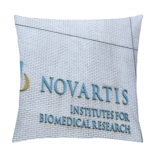 Personality  The Logo Of Drug Maker Novartis Is Pictured In Shanghai, China, 15 August 2013 Pillow Covers