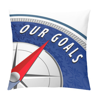 Personality  Our Goals Concept With Compass, Pillow Covers