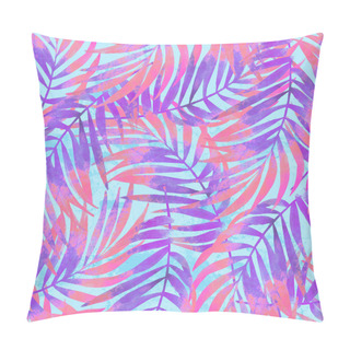 Personality  Watercolour Gradient Palm Leaves Painting On Grunge Textured Background Pillow Covers