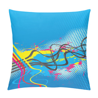 Personality  Abstract Layout With Wavy Lines In A Cmyk Color Scheme. Pillow Covers