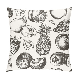 Personality  Seamless Pattern Fruits - Vector Modern Hand Drawn Seamless Pattern. Pillow Covers