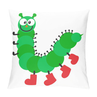 Personality  Cartoon Caterpillar Vector Illustration Pillow Covers