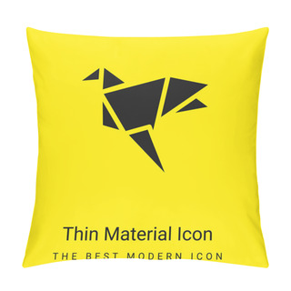 Personality  Bird Minimal Bright Yellow Material Icon Pillow Covers