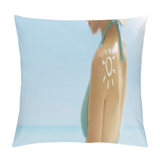 Personality  Woman Tanning At The Beach With Sunscreen Cream Pillow Covers