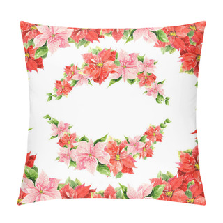 Personality  Beautiful Watercolor Pink And Red Hibiscuses Isolated On White Background Pillow Covers