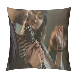 Personality  Close-up Shot Of Singers Performing Song Together Pillow Covers