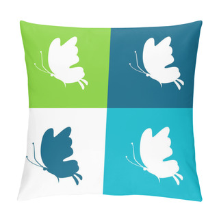 Personality  Beautiful Butterfly Silhouette Flat Four Color Minimal Icon Set Pillow Covers
